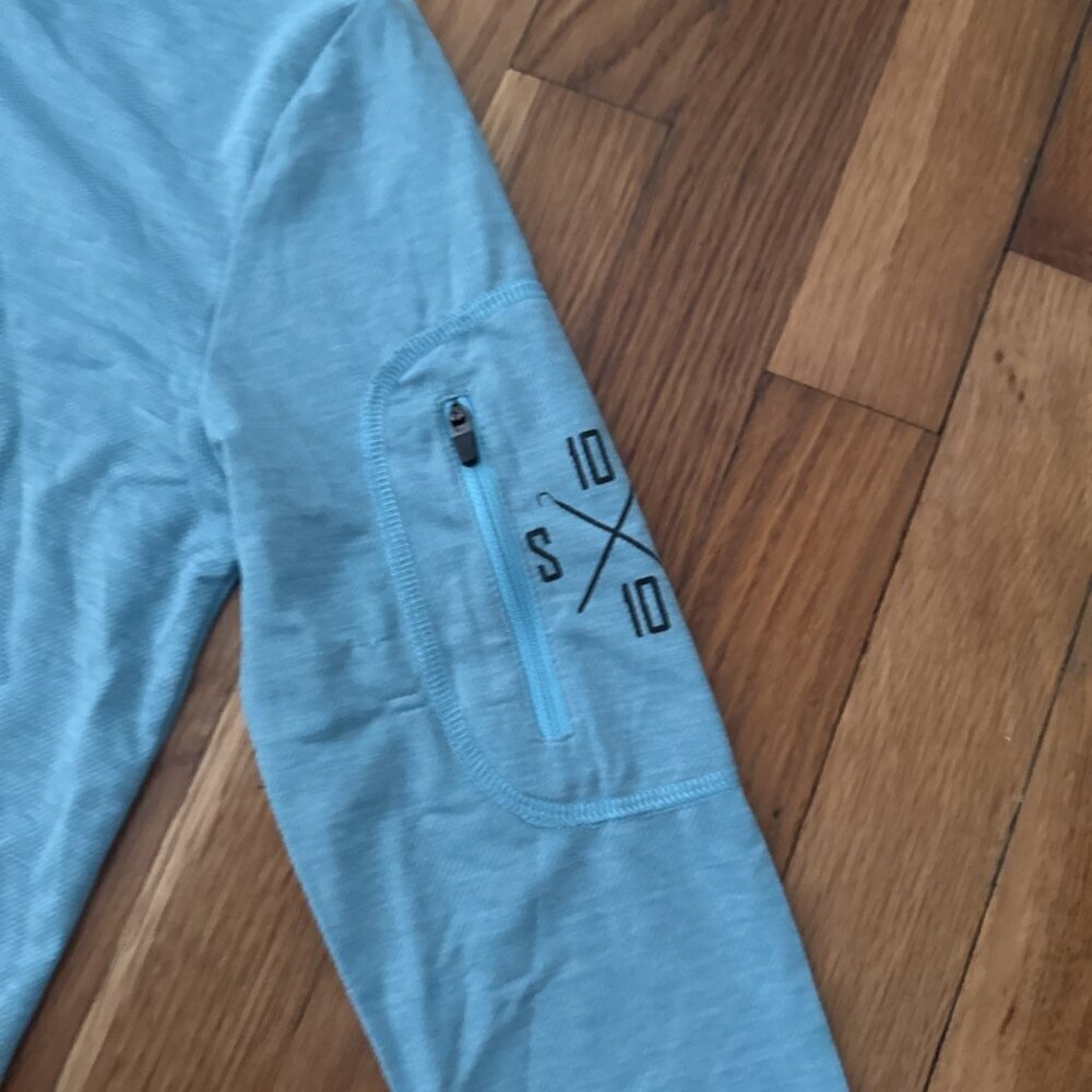 Slicker Beaut Bluebird Tech Performance Women's Long Sleeve Hooded UV Size M - Picture 3 of 7